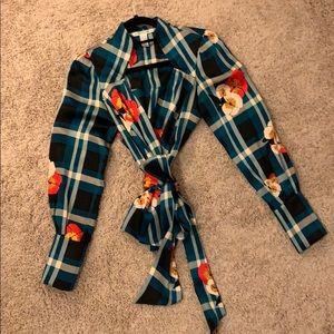 Diane Von Furstenberg silk wrap blouse